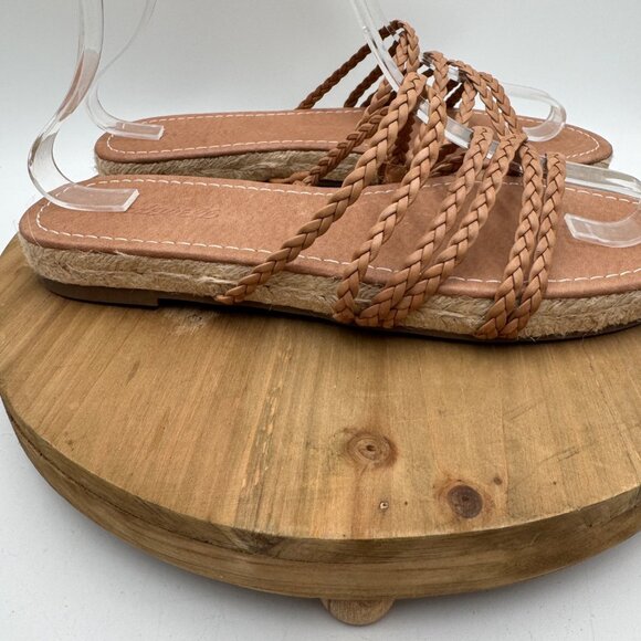 Madewell The Kathryn Espadrille Slide Sandal in Leather woman’s size 8 sandals n - Picture 4 of 12